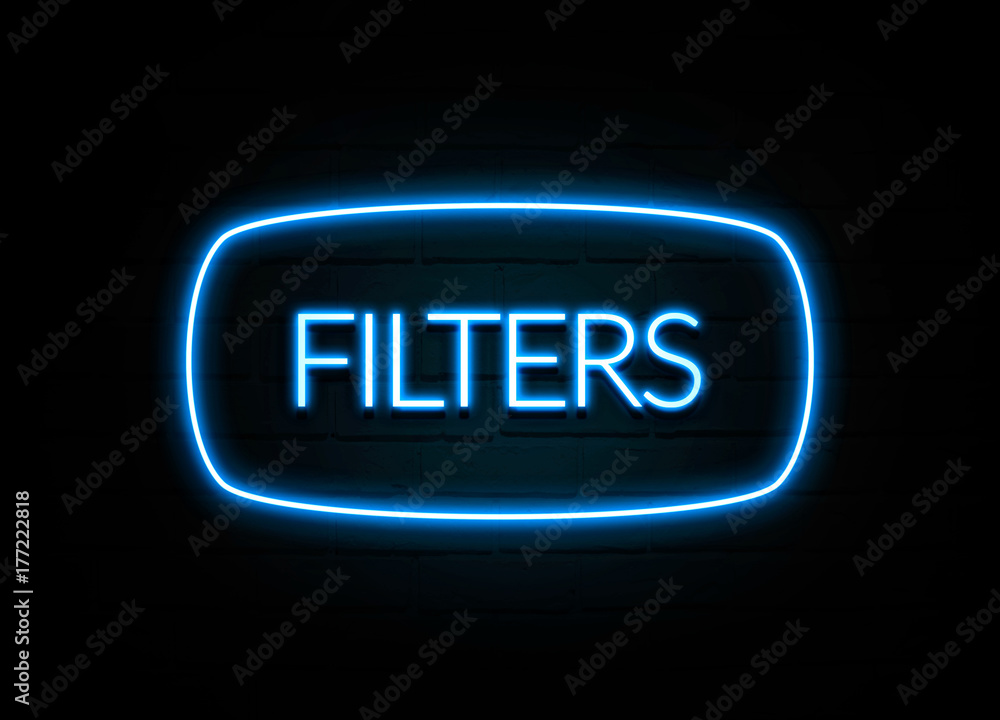 Filters  - colorful Neon Sign on brickwall