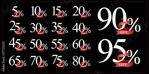 discount collection 5 10 15 20 25 30 35 40 45 50 55 60 65 70 75 80 85 90 95  percent of numbers vector