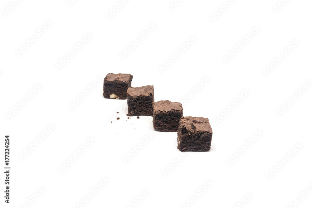 chocolate brownie isolated on white background chocolate brownie isolated on white background