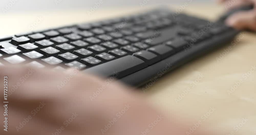 Hacker close up typing on keyboard Hacker close up typing on keyboard