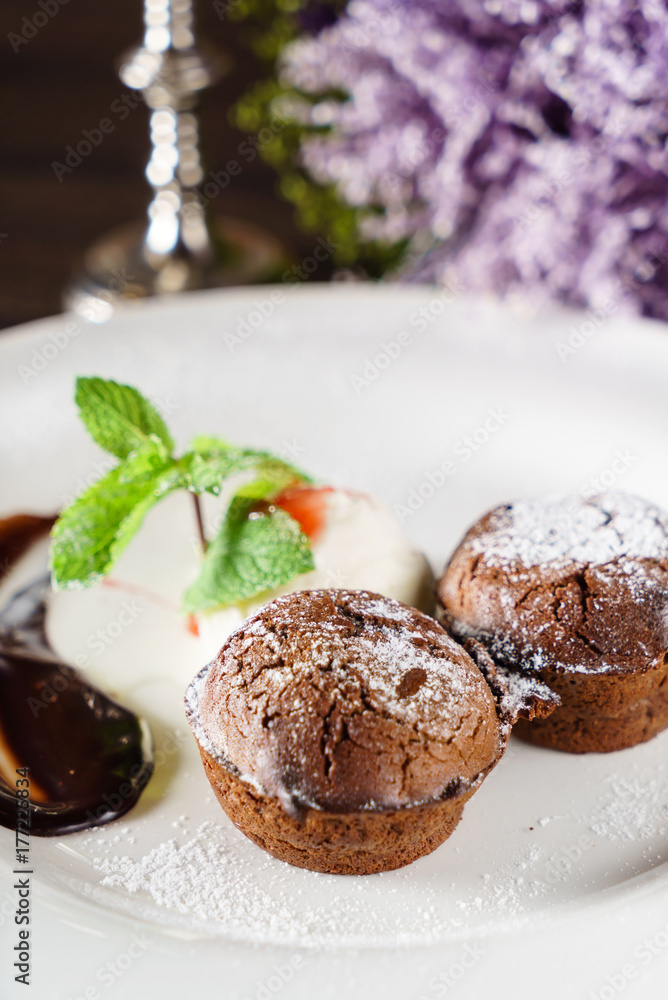 chocolate muffins with ice cream chocolate muffins with ice cream