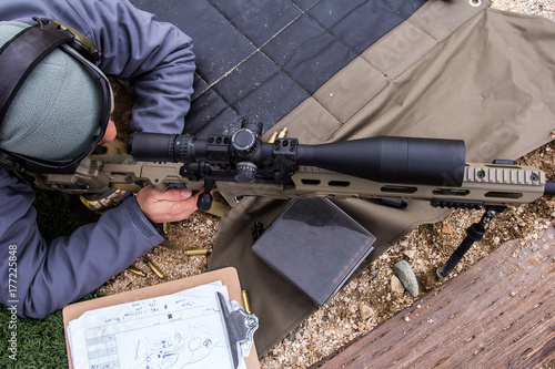 Prone Long Range Shooter w Range Card photo
