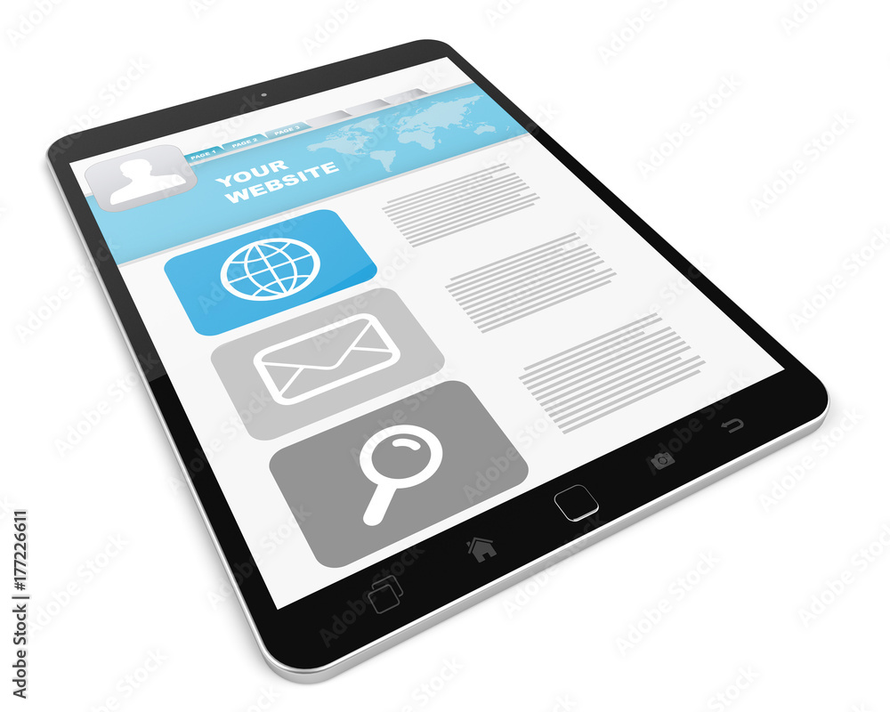 Modern digital tactile tablet 3D rendering Modern digital tactile tablet 3D rendering