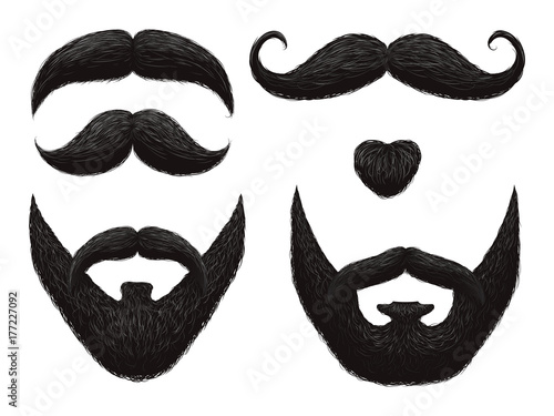 Male beards and mustache barbershop templates