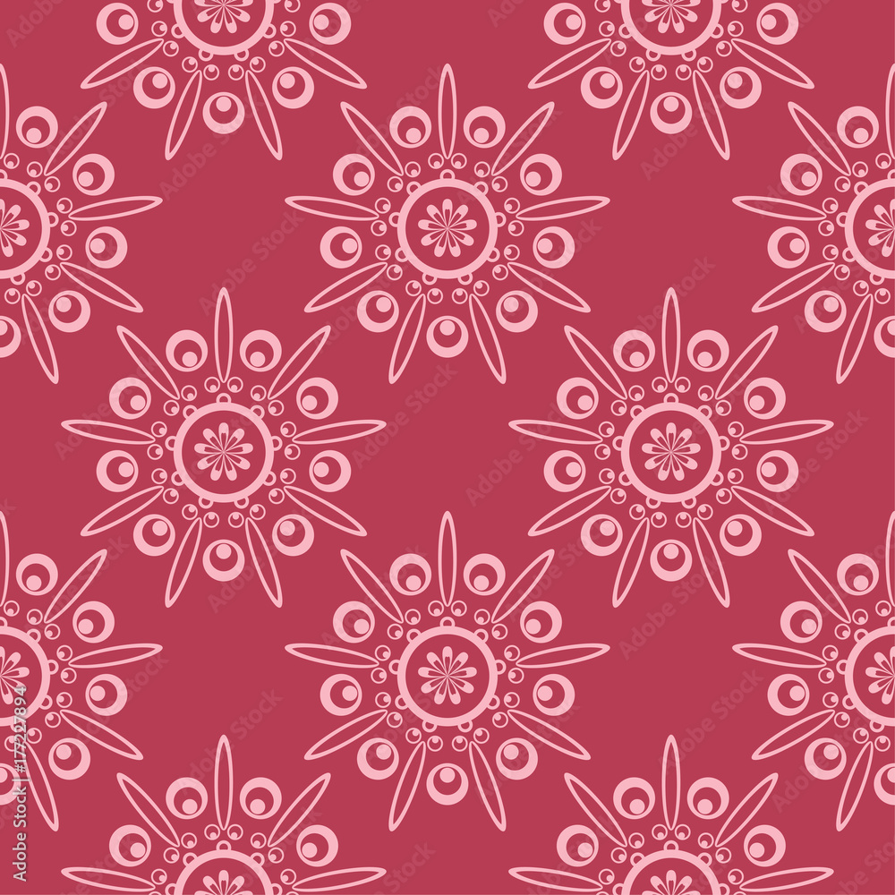 Floral seamless pattern on red background Floral seamless pattern on red background