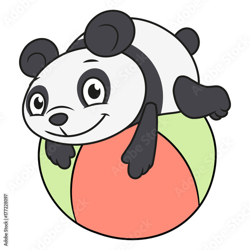 Fototapeta Naklejka Na Ścianę i Meble -  Little panda playing ball 2