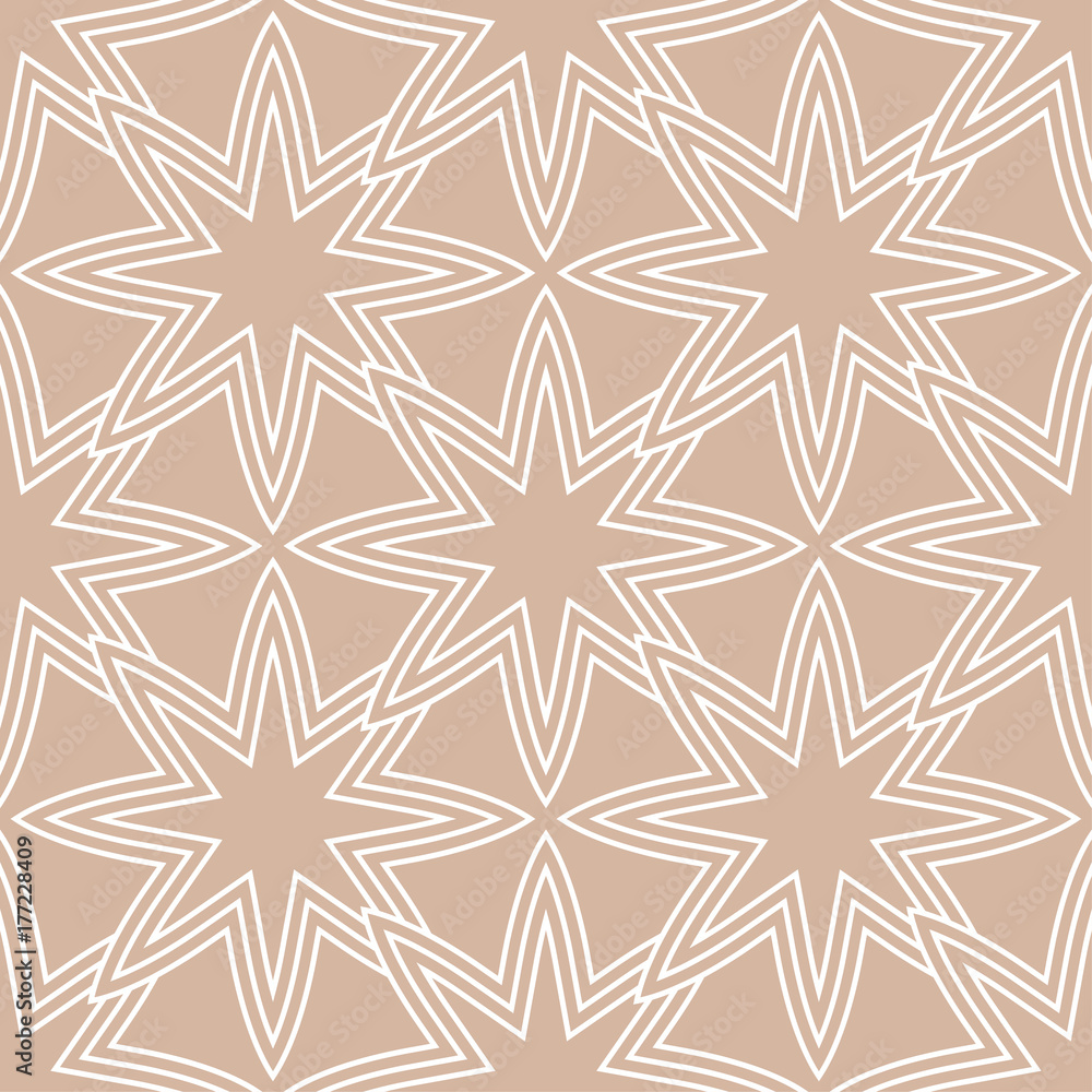 Geometric seamless pattern. Beige ornamental design Geometric seamless pattern. Beige ornamental design