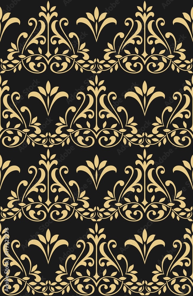 Seamless pattern with floral elements.