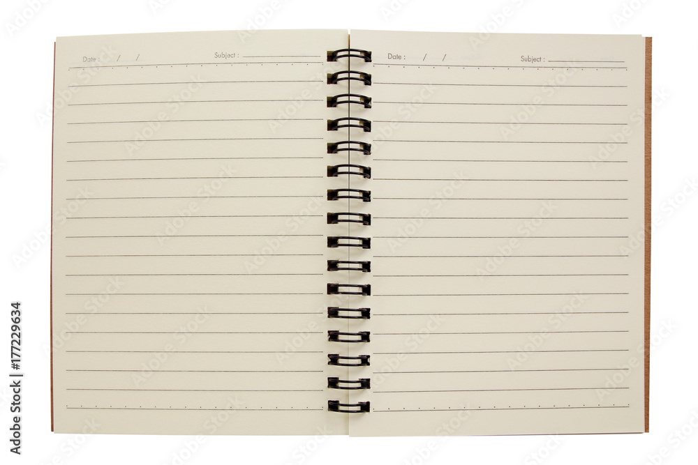 open notebook isolated on white background. open notebook isolated on white background.