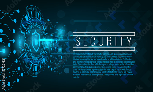 Cyber attack and security concept techno background.