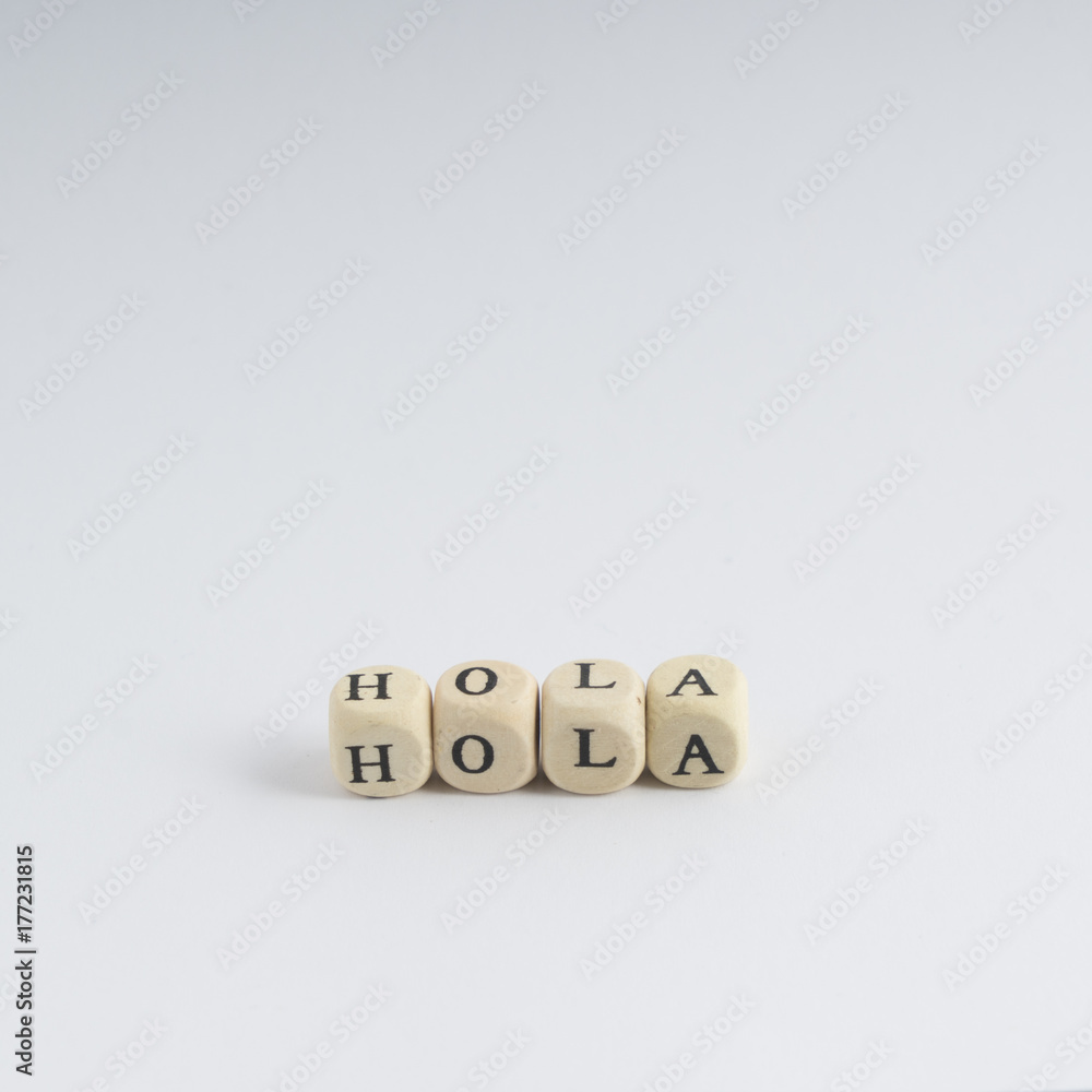 formation of the word Hola with nuts containing the letters formation of the word Hola with nuts containing the letters