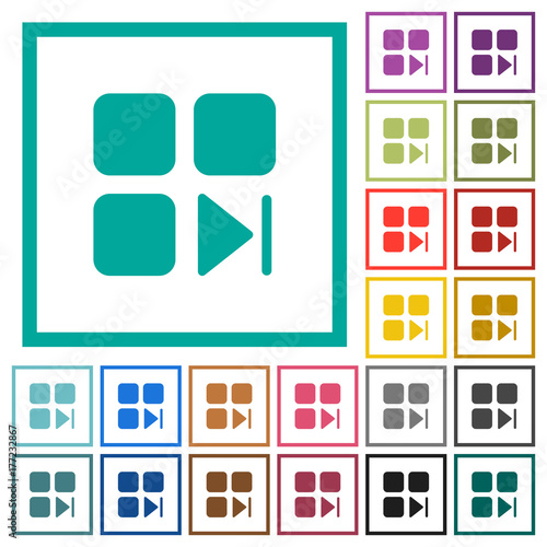 Component next flat color icons with quadrant frames