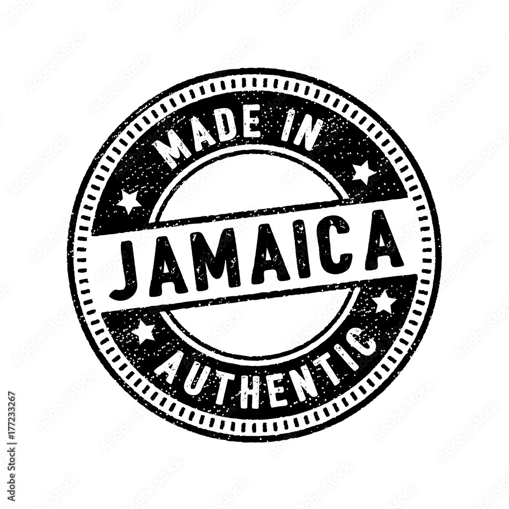 made in jamaica authentic rubber stamp icon