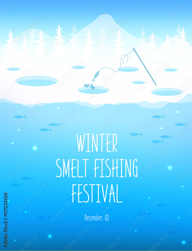 Winter smelt festival illustration Winter smelt festival illustration