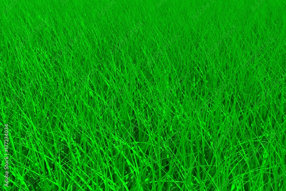 Obraz premium Green grass meadow background 3d illustration