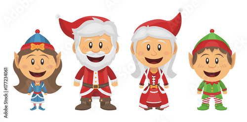 Père Noël, Mère Noël et Lutins de Noël
