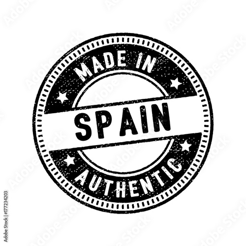 made in spain authentic rubber stamp icon
