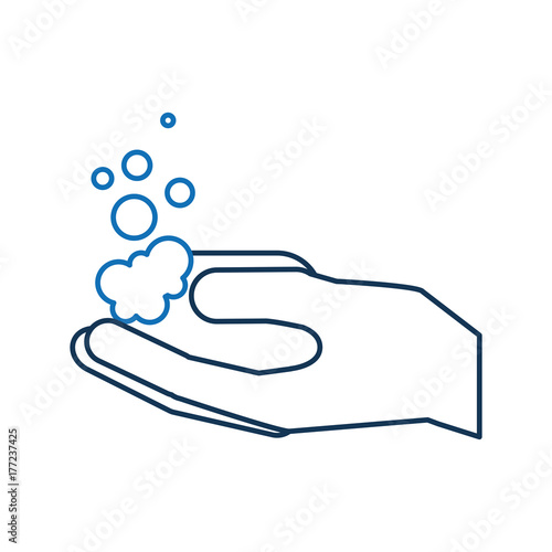 bathroom hand holding soap bubbles hygiene