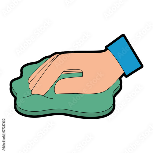 hand wiping with cloth
