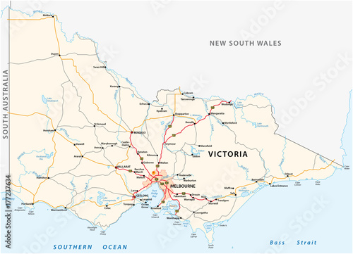 Road map of the australian state victoria photo