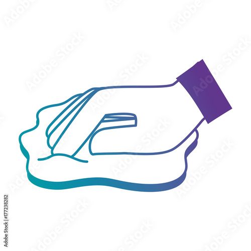 hand wiping with cloth