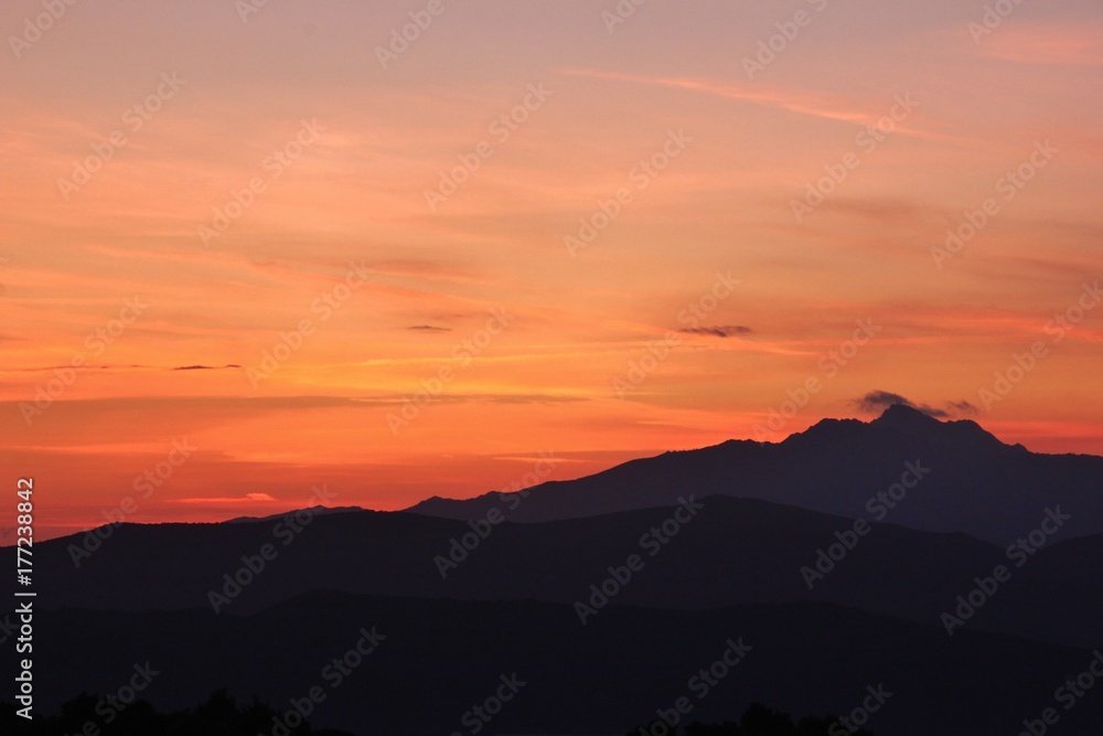 Sunset on Mount Capanne, Elba island, Italy