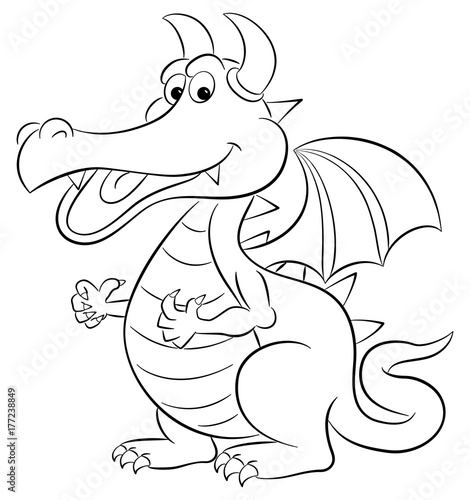 lachender Cartoon Drache 