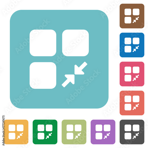 Reduce component rounded square flat icons