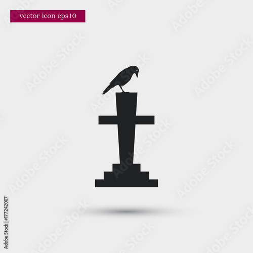 Grave icon simple vector sign