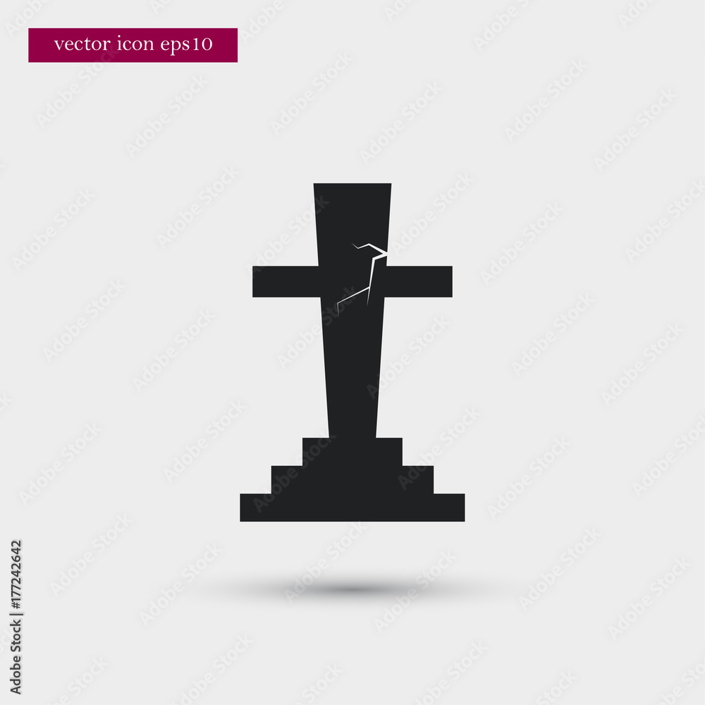Grave icon simple vector sign