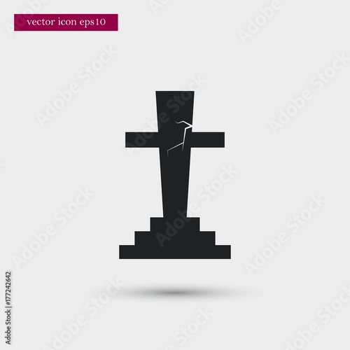 Grave icon simple vector sign