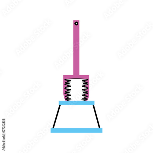 toilet brush accessory clear handle icon vector illustration
