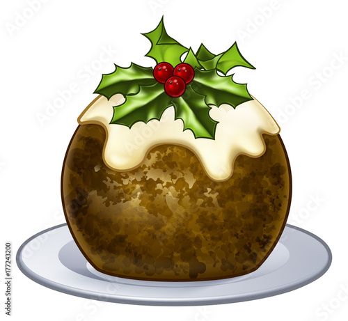 Christmas Plum Pudding Cartoon