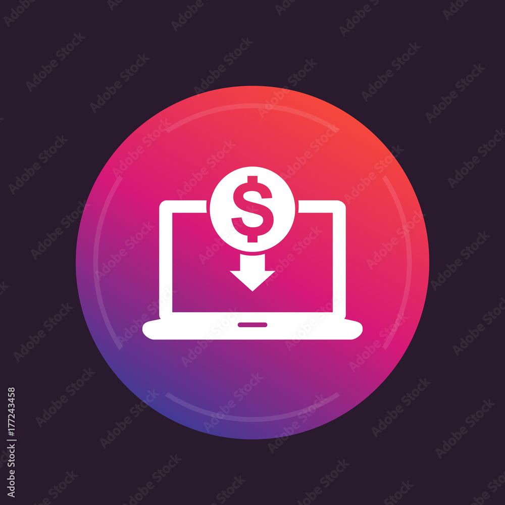 internet banking icon, online payments vector pictogram internet banking icon, online payments vector pictogram