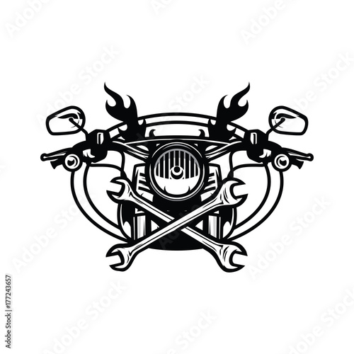 Skull ghodt rider road biker logo mascot design illustration