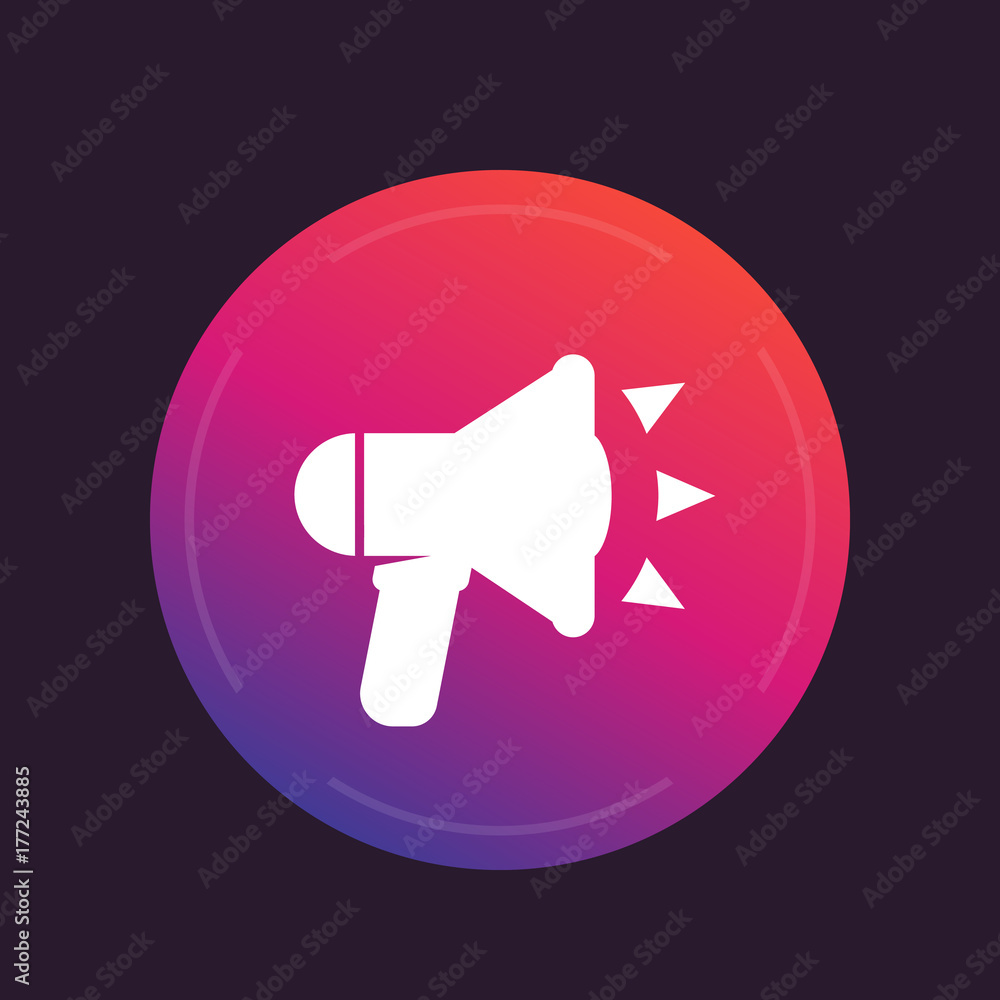 loudspeaker icon, megaphone, bullhorn symbol loudspeaker icon, megaphone, bullhorn symbol