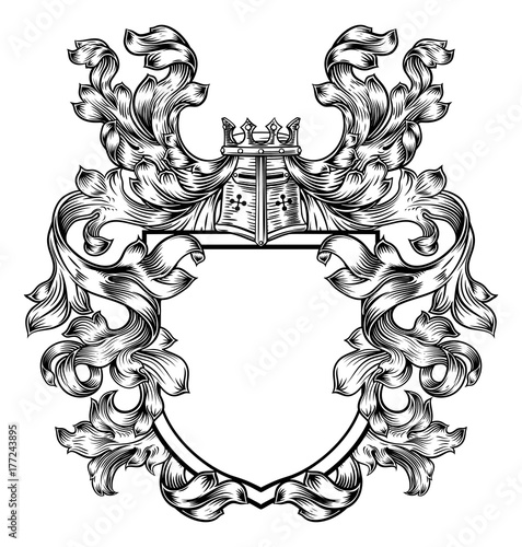 Knight Heraldic Crest Coat of Arms Shield Emblem