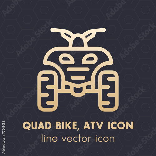 quad bike line icon, all terrain vehicle (ATV), quadricycle