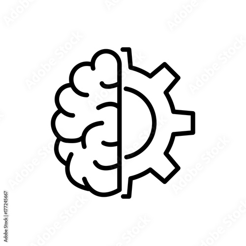 Modern machine learning line icon. 