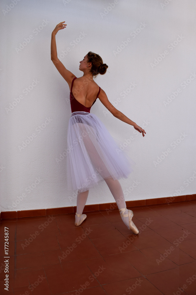 Naklejka premium Ballet dancer .. Ballerina in practice