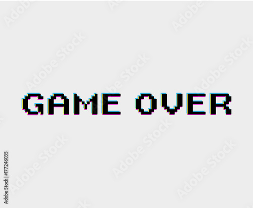 pixel 8 bit game over