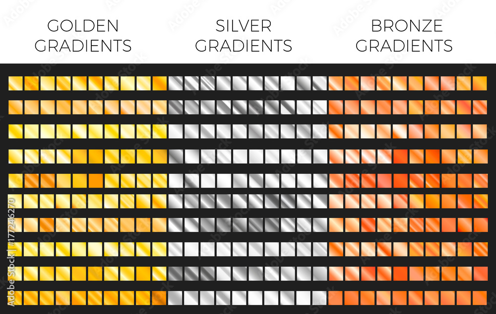 Fototapeta premium gold silver and bronze gold gradients