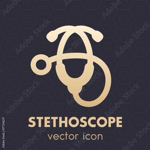 stethoscope icon, vector pictogram