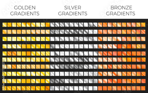 gold silver and bronze gold gradients