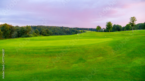 Fototapeta Naklejka Na Ścianę i Meble -  Beautiful Golf course blue sky.