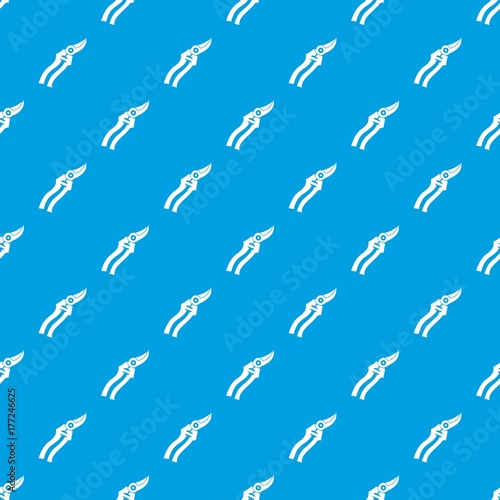 Garden shears pattern seamless blue