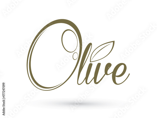 Olive text outline design graphic vector