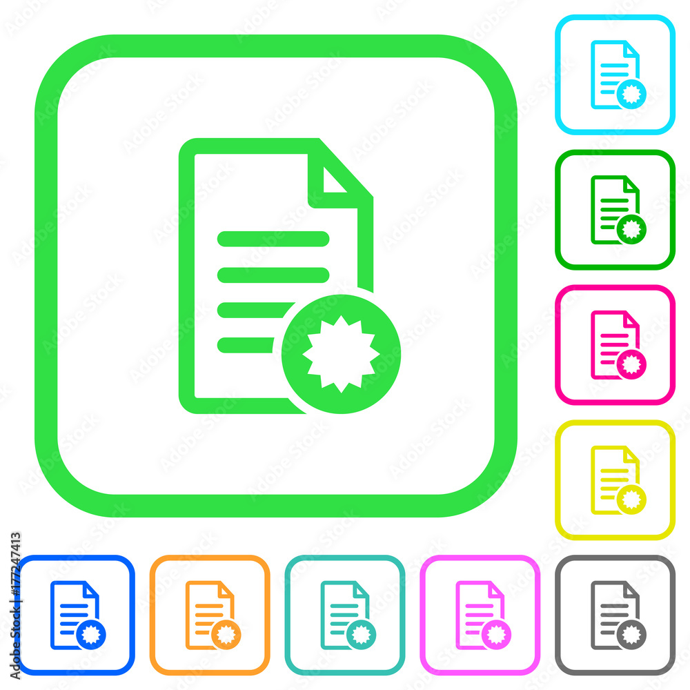 Document certificate vivid colored flat icons icons Document certificate vivid colored flat icons icons