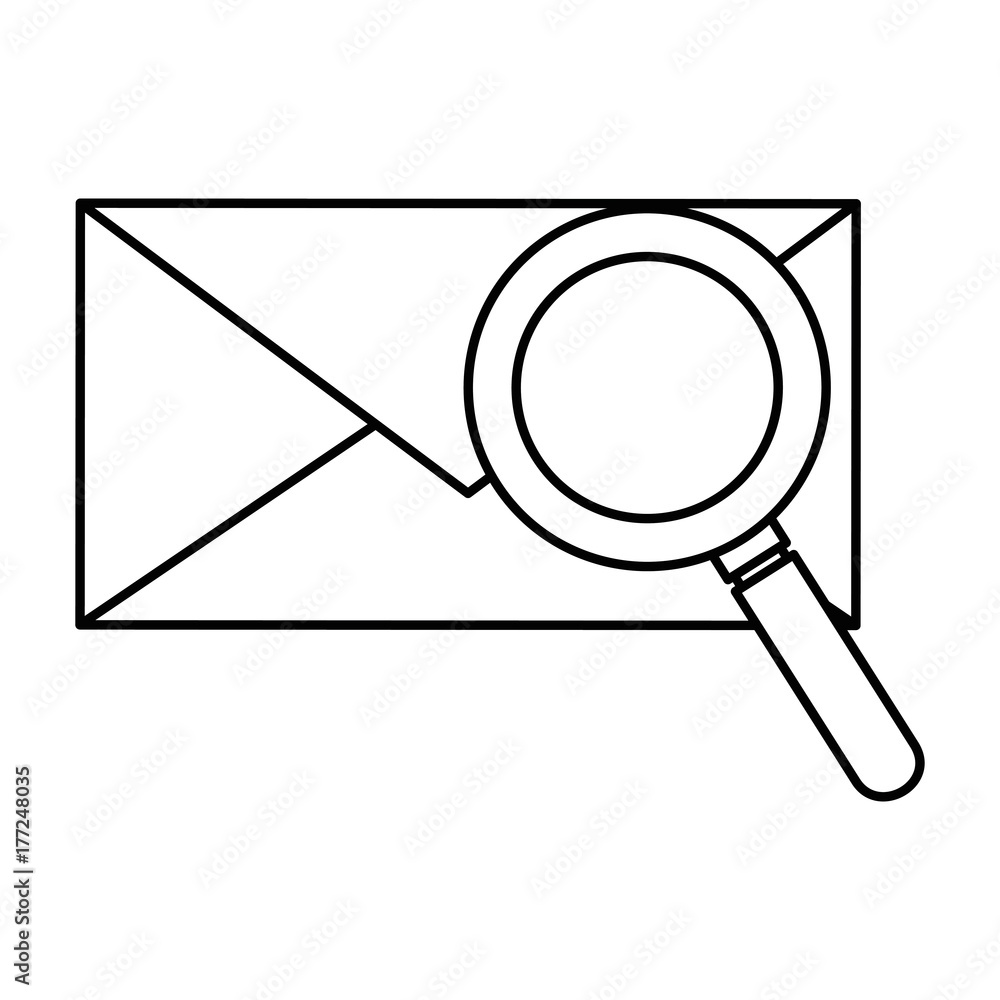 mail envelope with magnifying glass mail envelope with magnifying glass