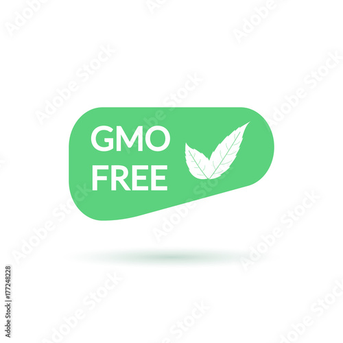 GMO free green sign illustration. Natural origin sign